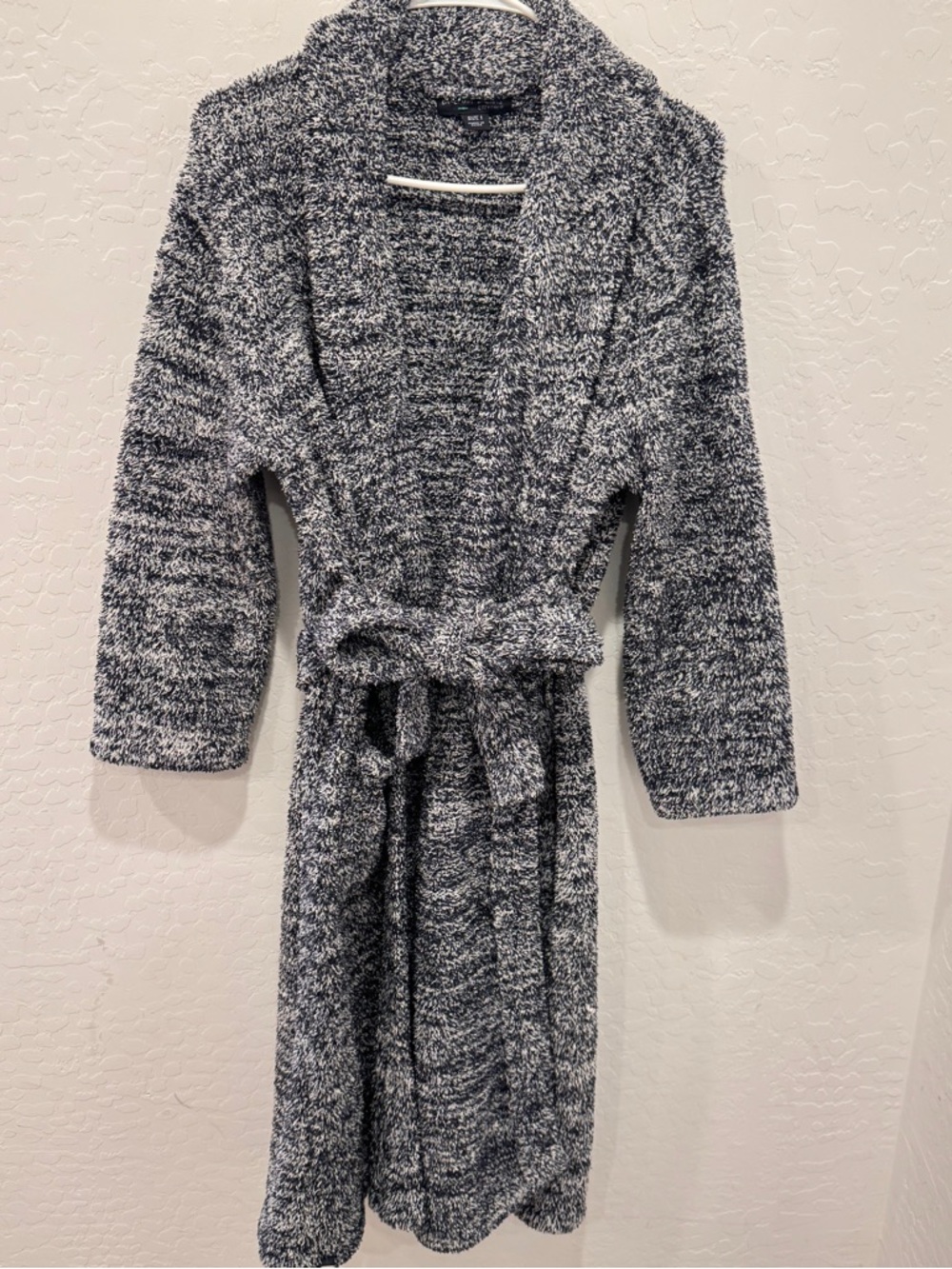 Barefoot Dreams Cozy Chic Knit Bath Robe Marled Speckled Blue White Loungewear